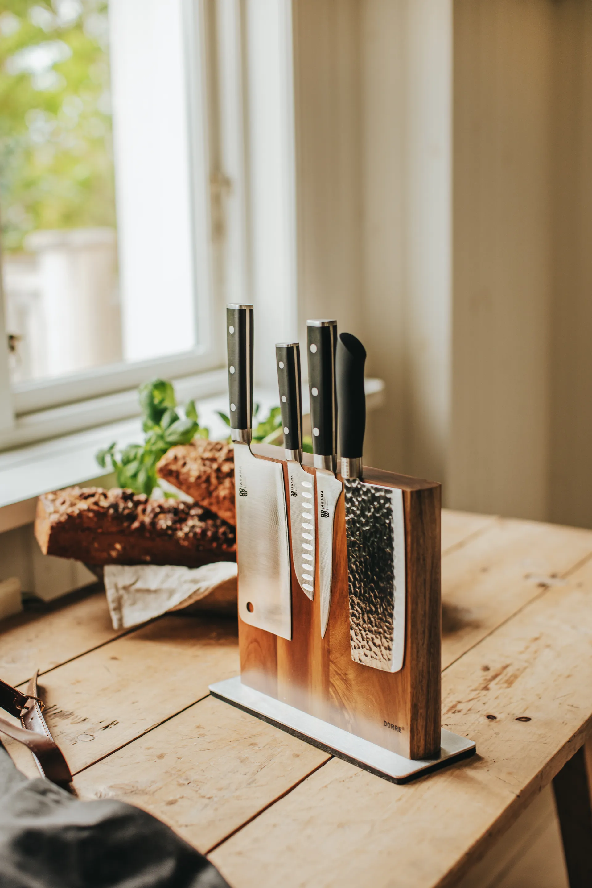 Nóż santoku Asama, 13 cm, Czarny uchwyt Dorre