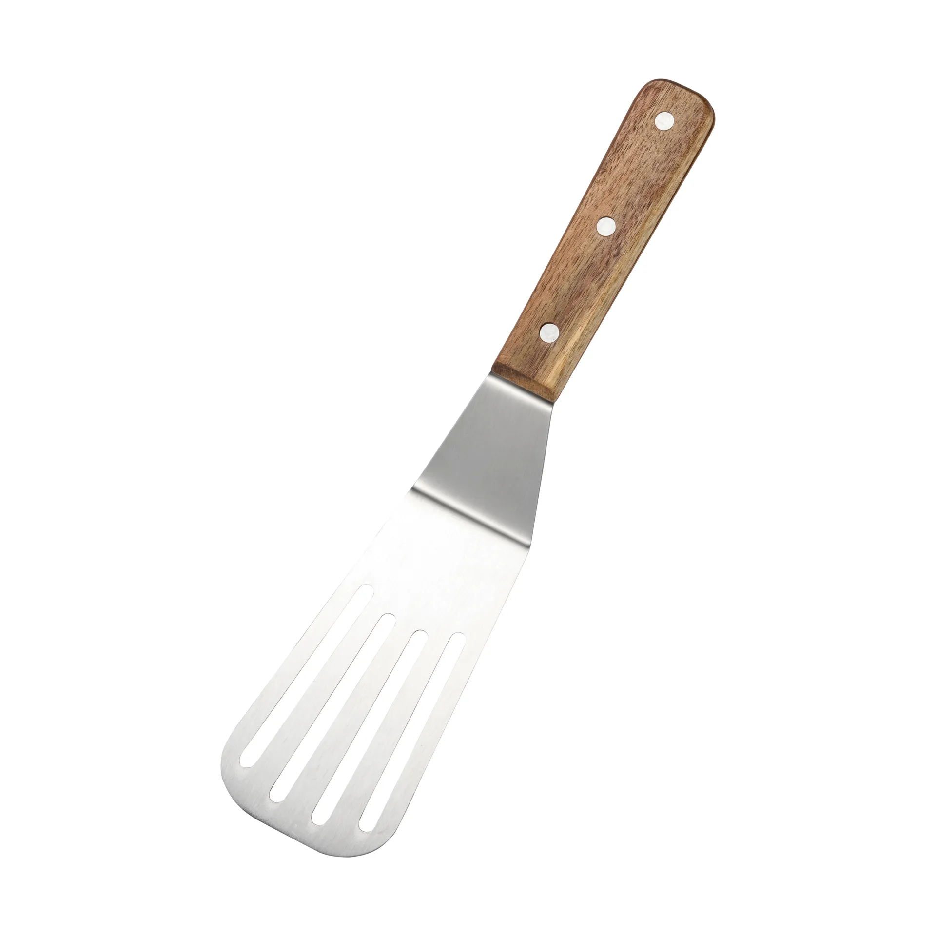Łopatka do smażenia z otworami Steph, Stal nierdzewna, drewno akacjowe, 28 cm Dorre