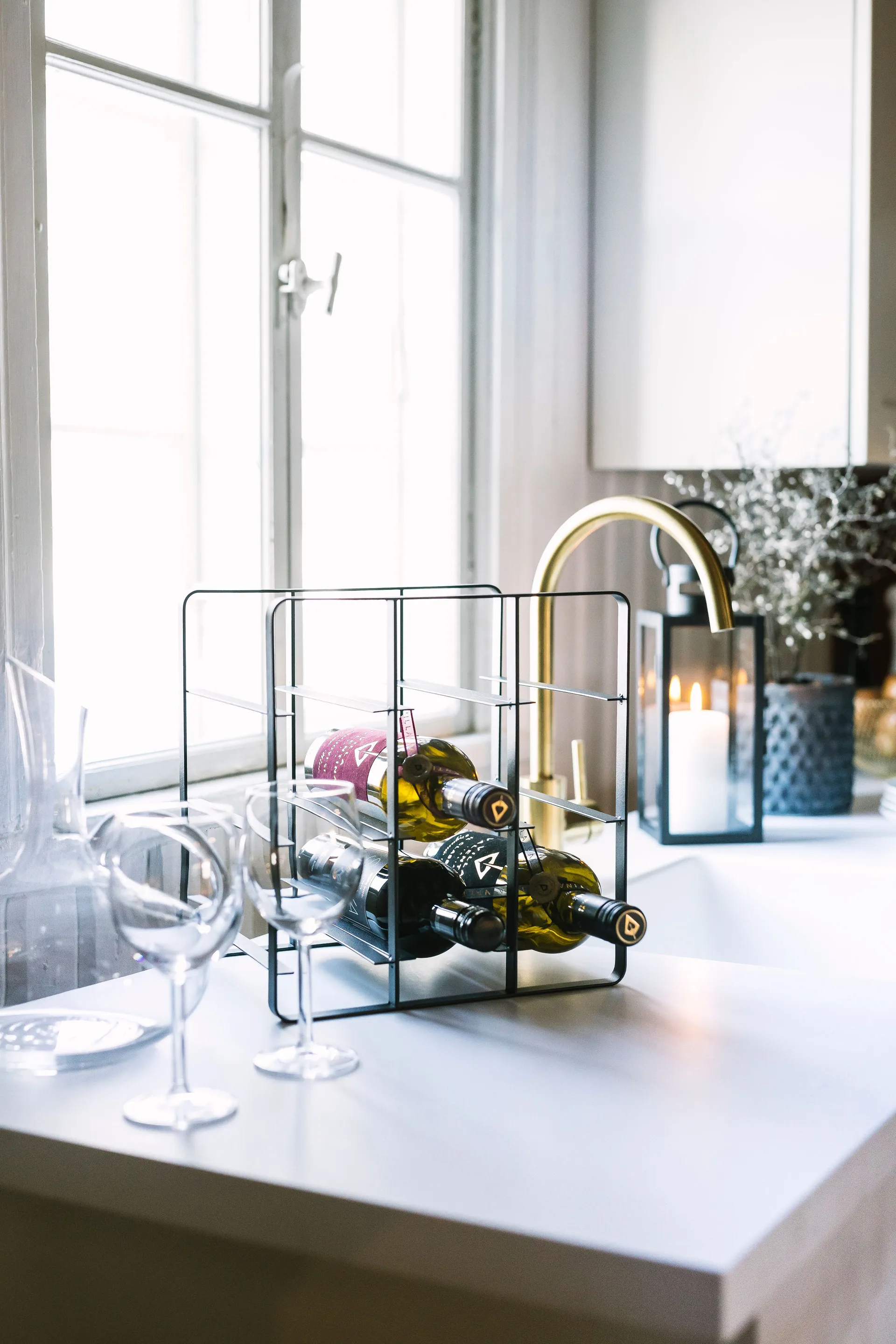 Stojak na wino Vinia 9 butelek 30 cm, Żelazo Dorre