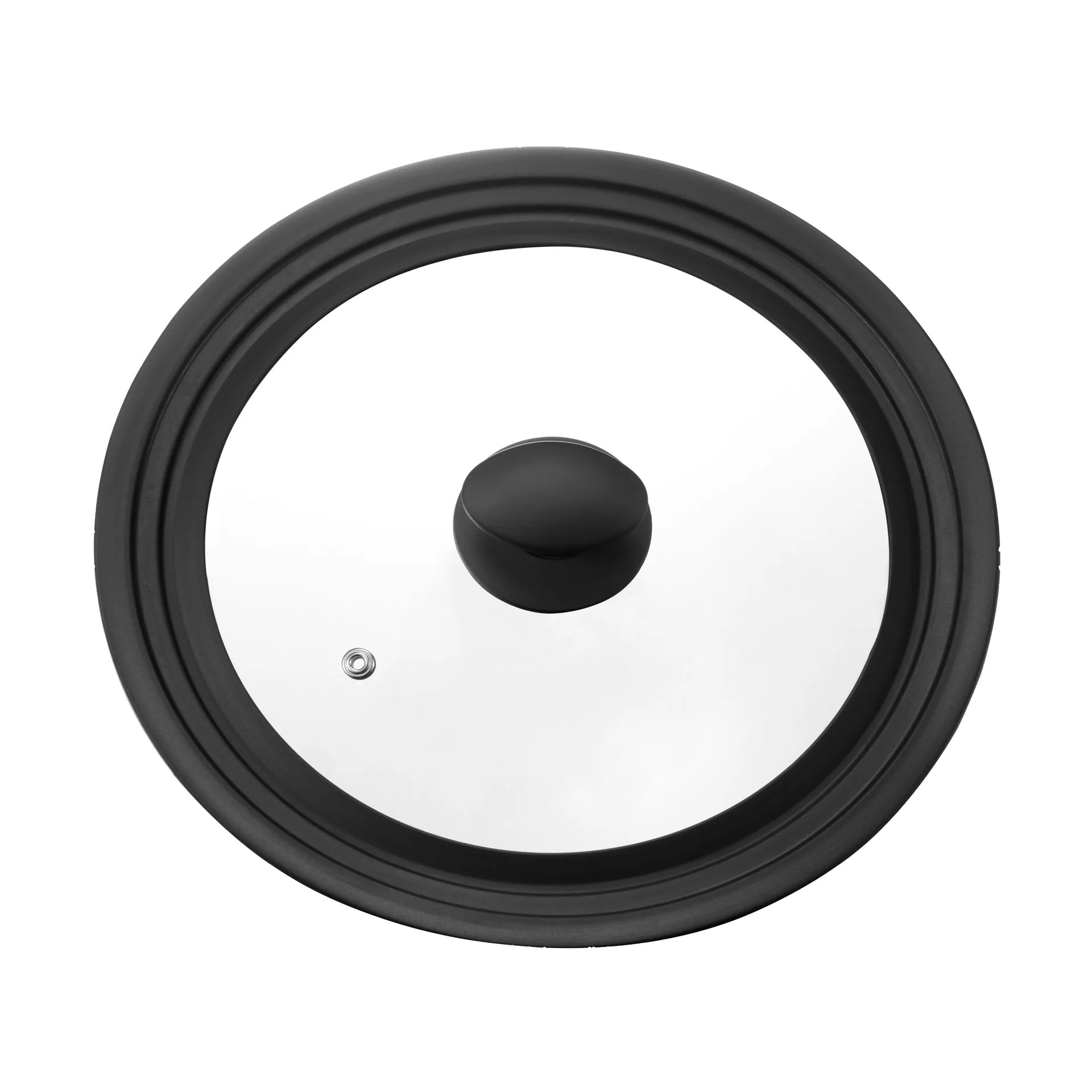 Una uniwersalna pokrywka 24/26/28 cm, Szkło-czarny silikon Dorre