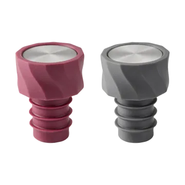 Uszczelniacz do wina Vivi 2-pak 4,5cm - Czarno-bordowy - Dorre