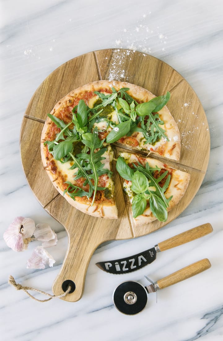 Zestaw do pizzy Pino nóż i nożyk do pizzy, Akacja-stal nierdzewna Dorre