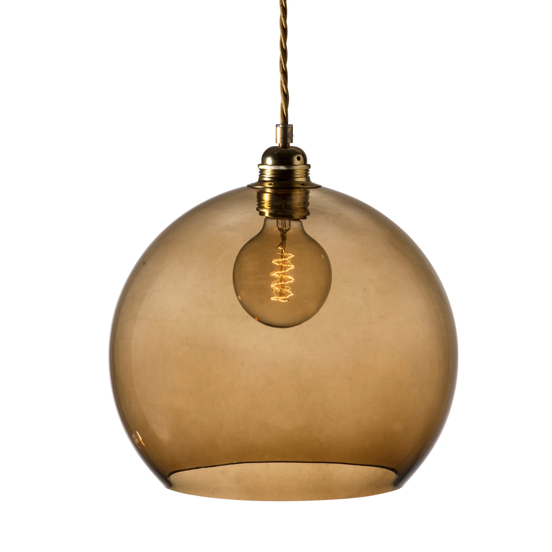 Lampa sufitowa Rowan L, Ø 28 cm, chestnut brown EBB & FLOW