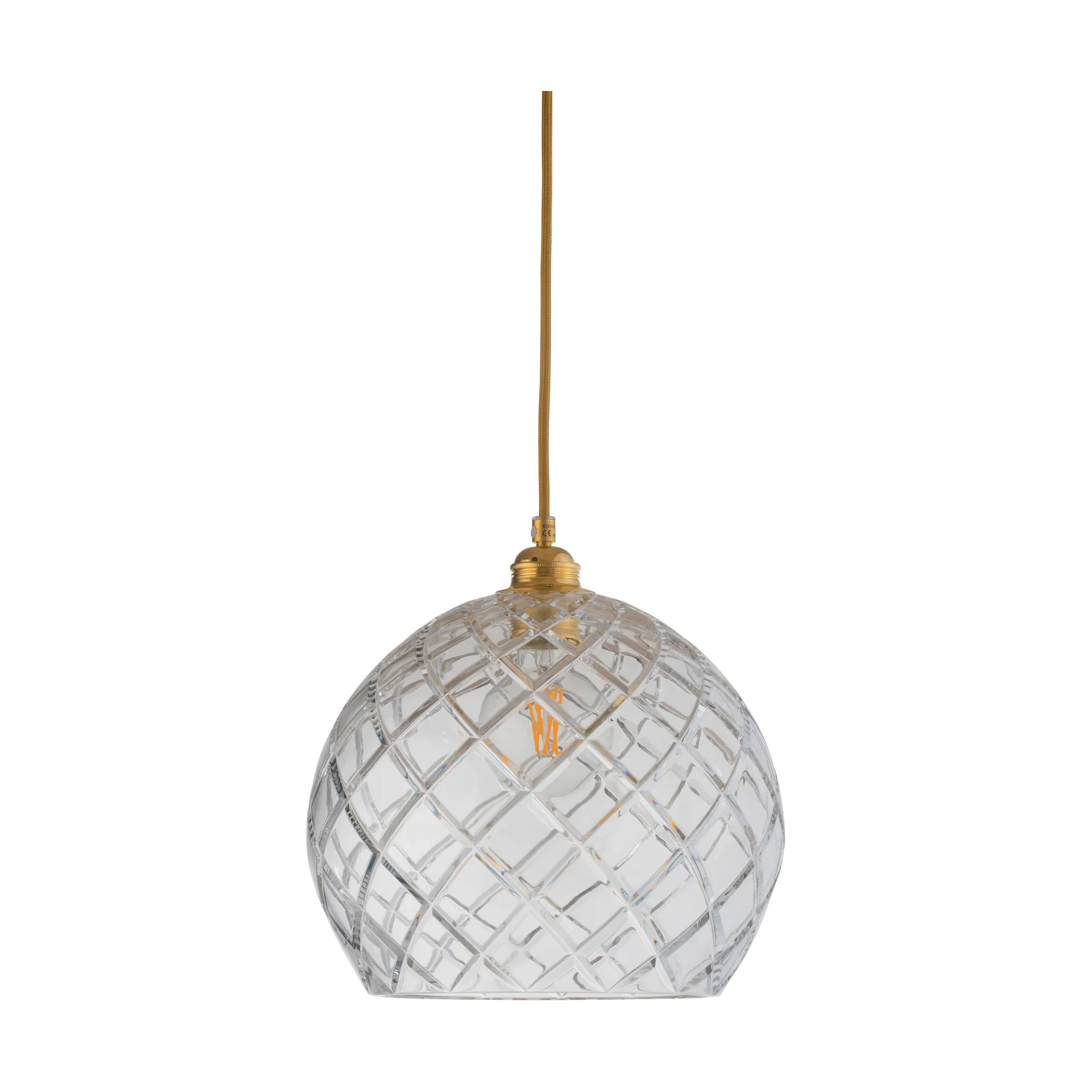 Lampa sufitowa Rowan L, Ø 28 cm, Crystal, large check EBB & FLOW