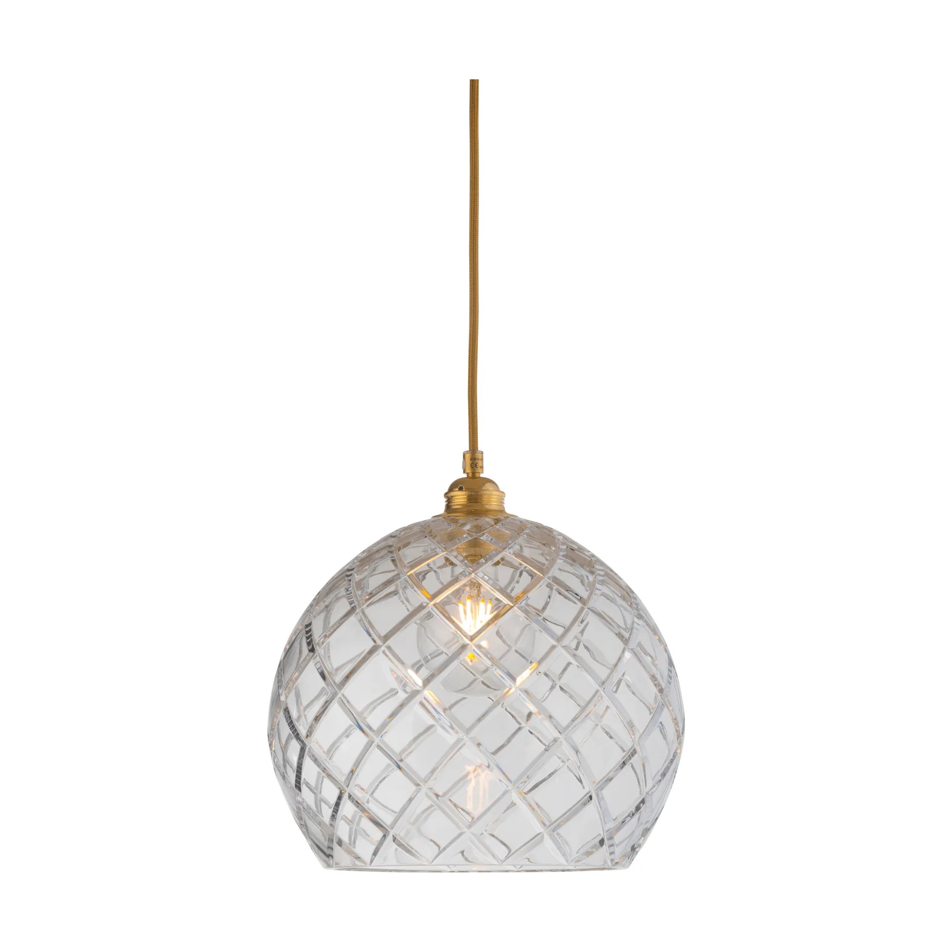 Lampa sufitowa Rowan L, Ø 28 cm, Crystal, large check EBB & FLOW