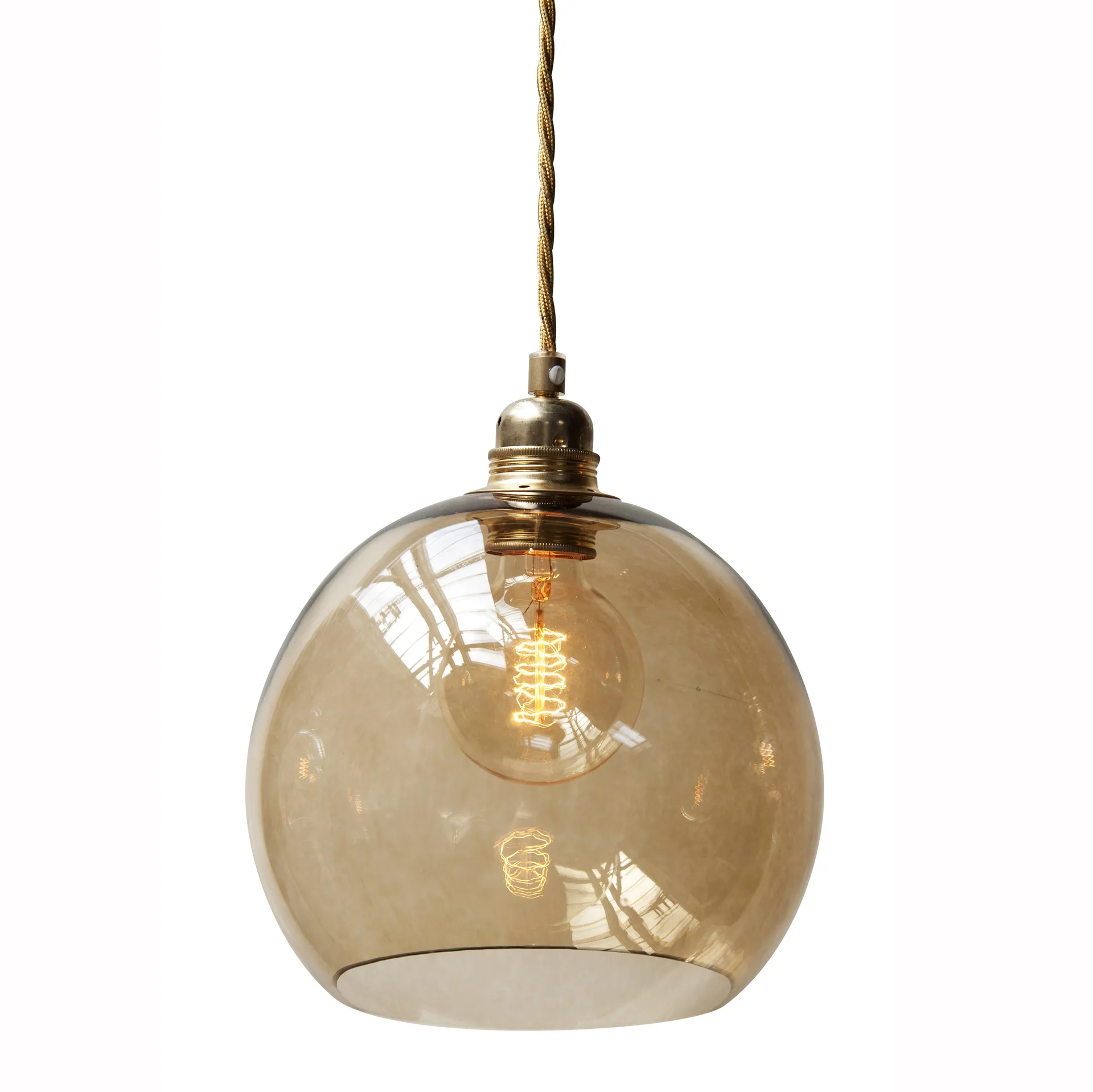 Lampa sufitowa Rowan M, Ø 22 cm, chestnut brown EBB & FLOW