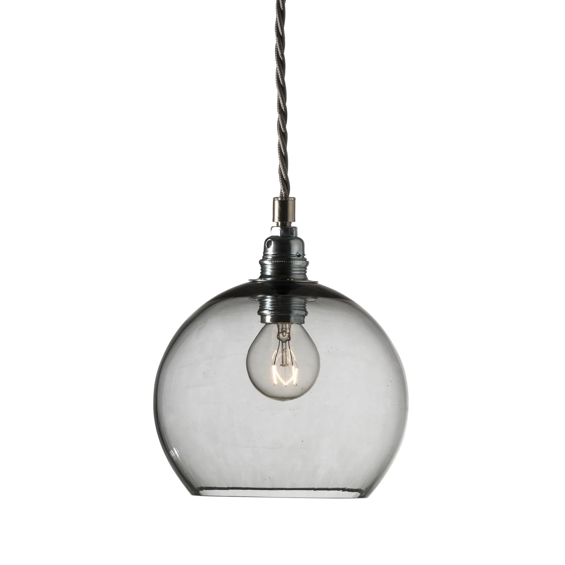 Lampa sufitowa Rowan S, Ø 15,5 cm, smokey grey EBB & FLOW