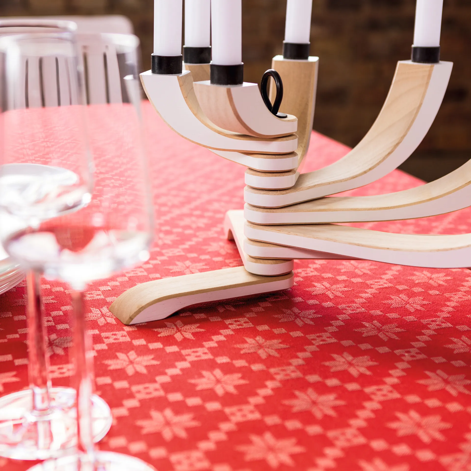 Åttebladrose obrus, 150x310 cm Ekelund Linneväveri