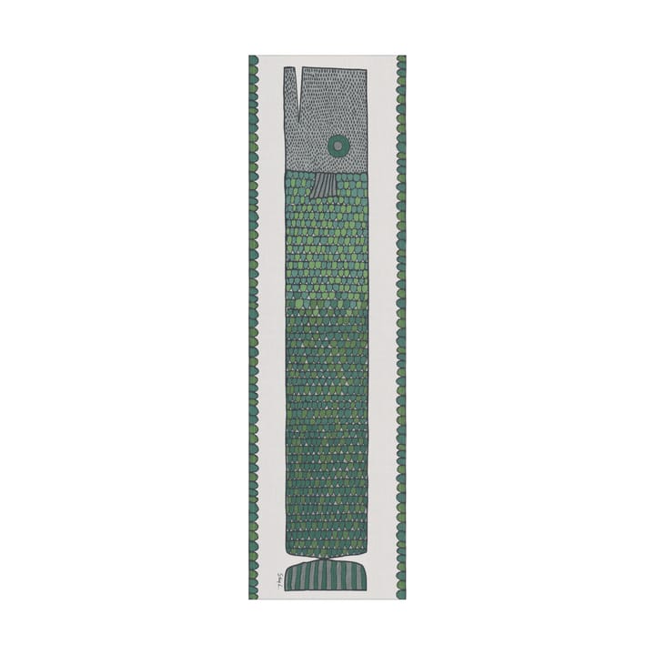 Bieżnik Fiskben 35x120 cm - Niebieskozielony - Ekelund Linneväveri