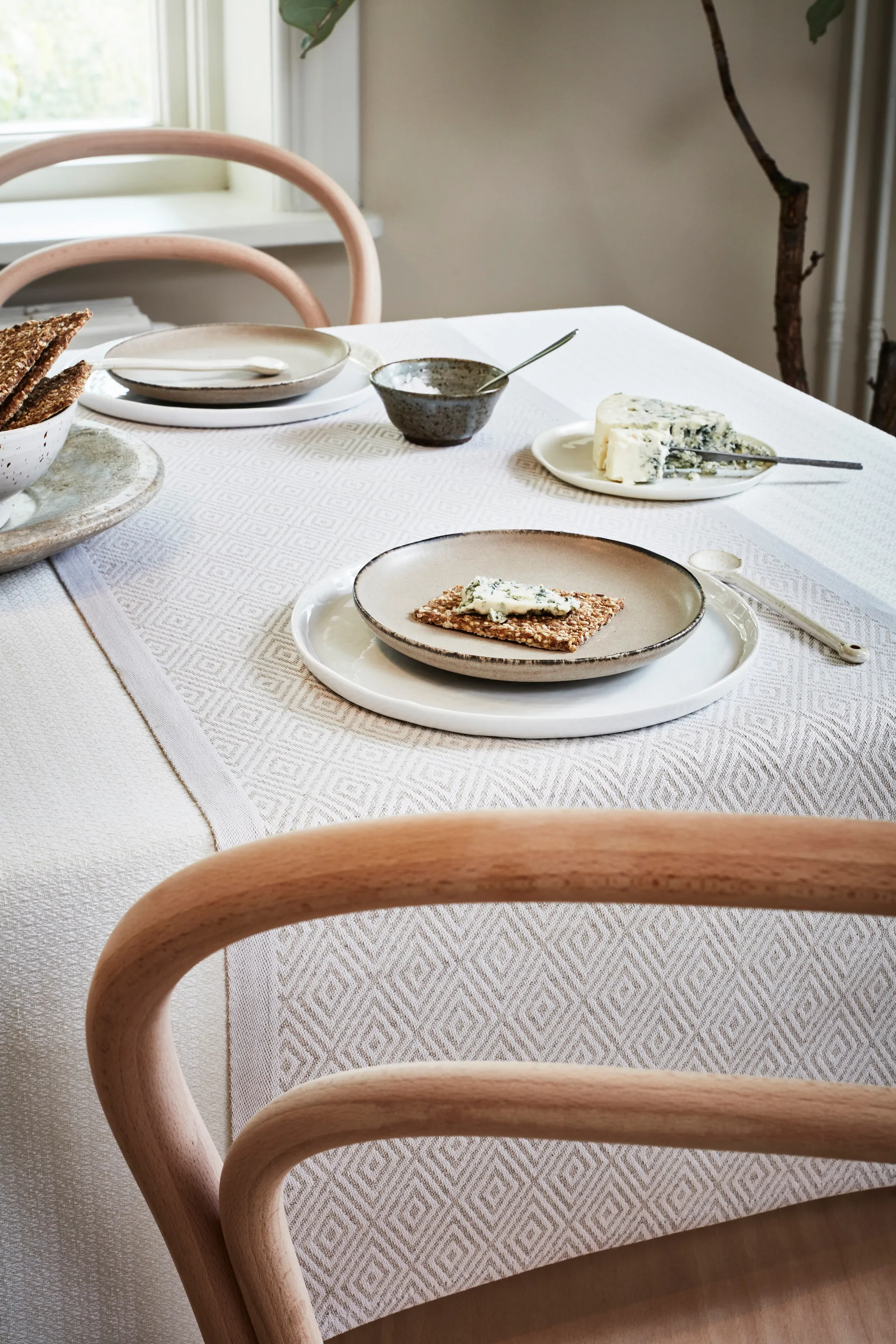 Bieżnik Gåsöga niebielony, 35x120 cm Ekelund Linneväveri