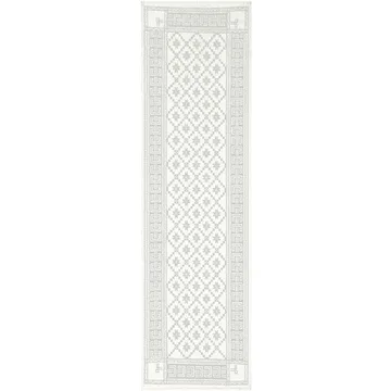 Bieżnik na stół z motywem ośmiolistnej róży 50x150 cm - Beżowy - Ekelund Linneväveri