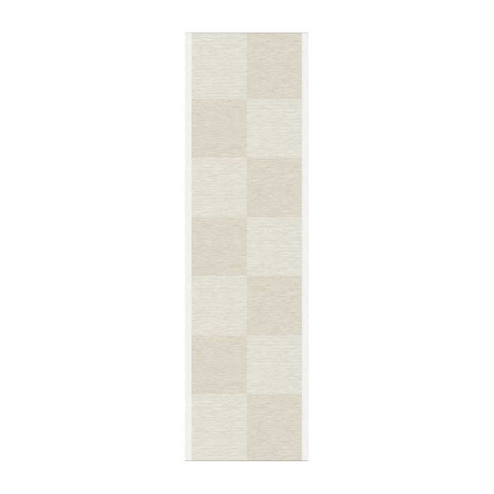 Bieżnik niebielony w kwadraty, 35x120 cm Ekelund Linneväveri