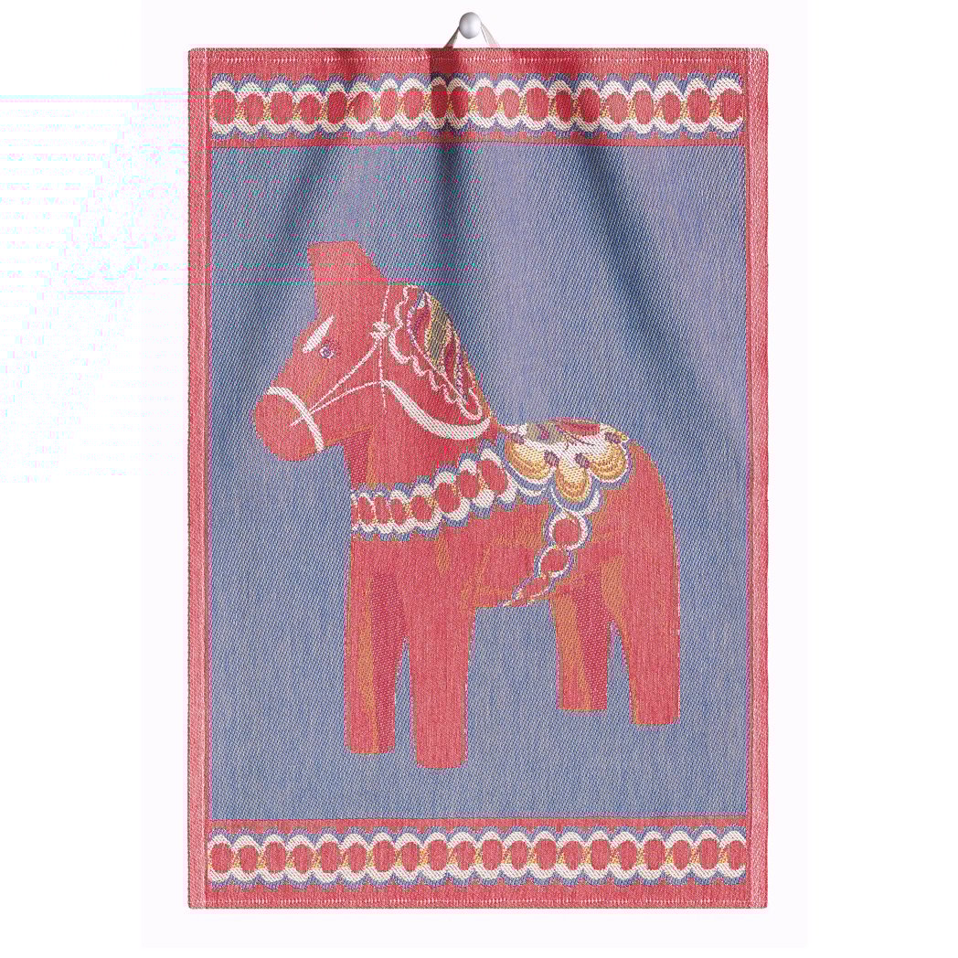 Ekelund Linneväveri Dala ręcznik do rąk 35x50 cm | Skandynawski Design | Ściereczki kuchenne | Niebieski