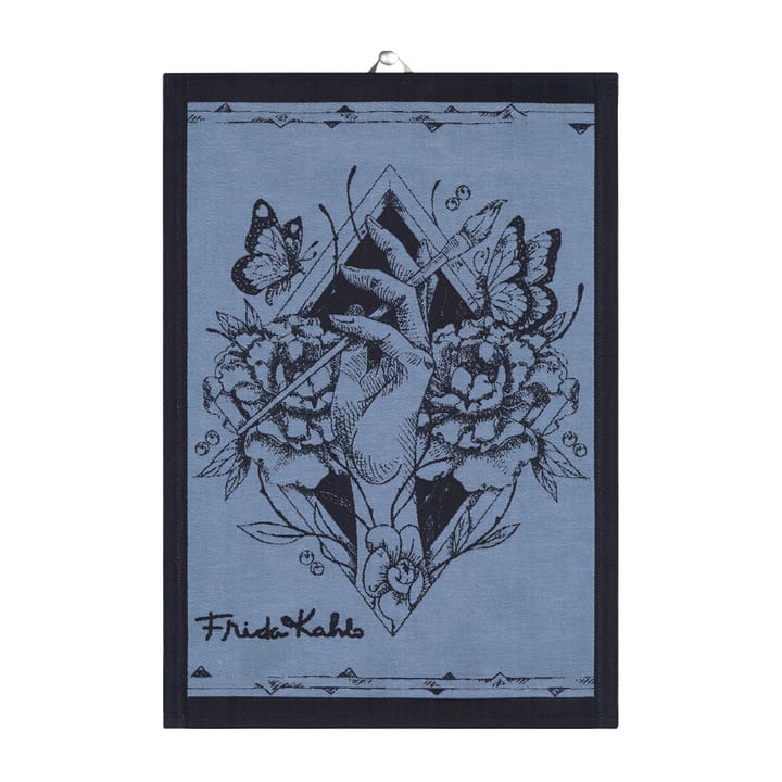 Frida Kahlo Amor Al Arte ręcznik kuchenny 35x50 cm - Czarny - Ekelund Linneväveri
