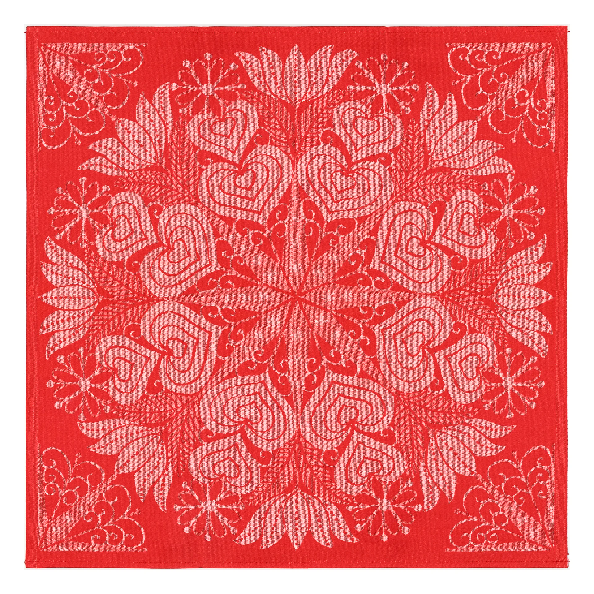 Hjärtbo obrus 80x80 cm, Czerwony Ekelund Linneväveri