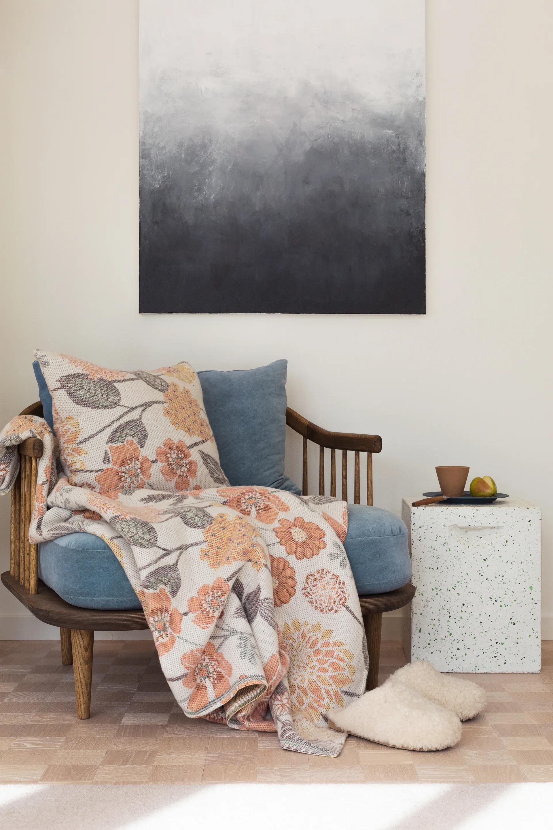 Koc bawełniany Bodum 140x170 cm, pomarańczowy Ekelund Linneväveri