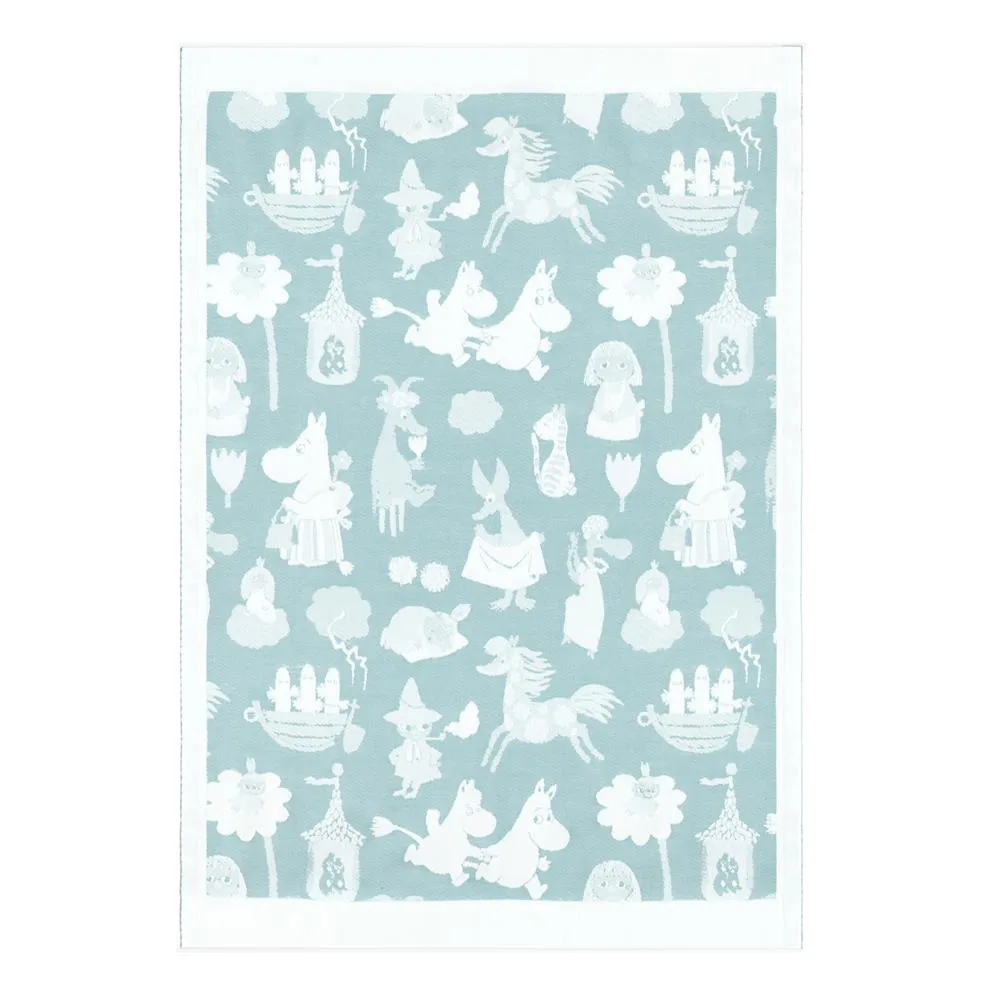 Koc dziecięcy Moomin Valley, niebieski Ekelund Linneväveri