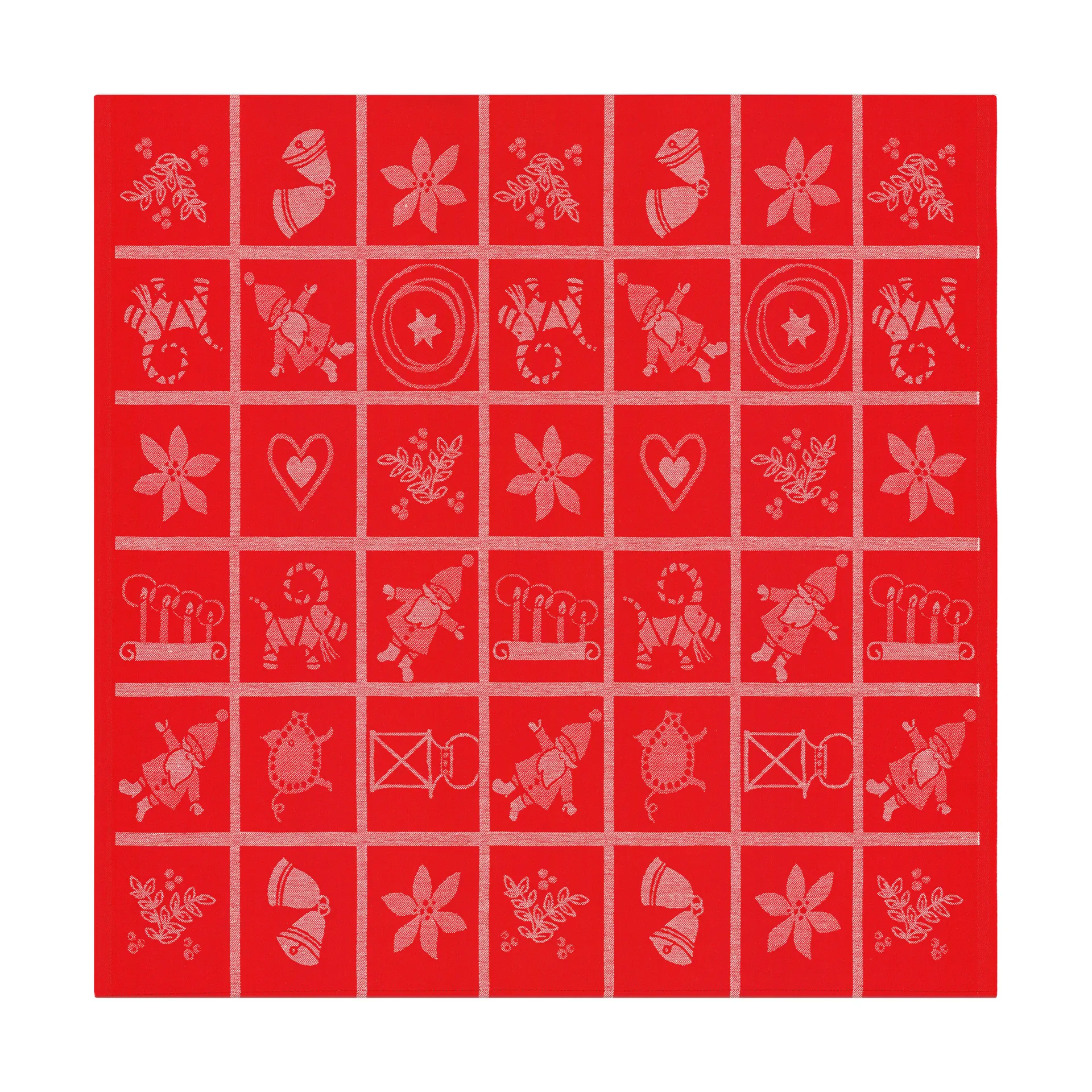 Obrus Adventruta 80x80 cm, Czerwony Ekelund Linneväveri