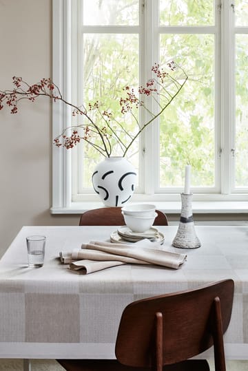 Obrus niebielony w kwadraty - 150x250 cm - Ekelund Linneväveri