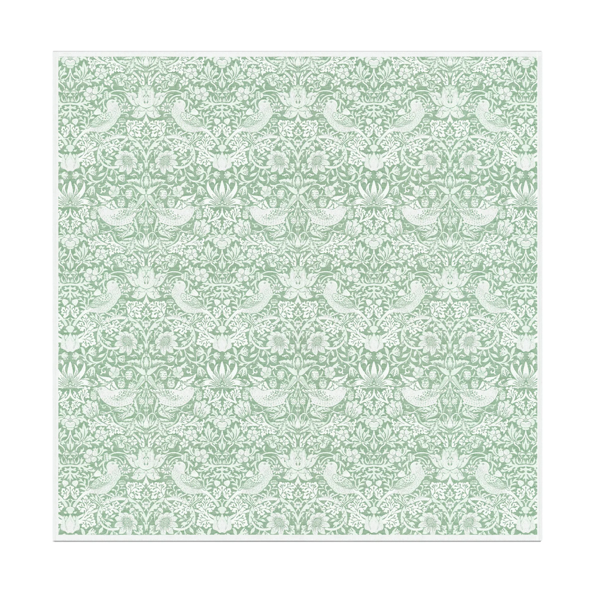 Obrus Strawberry Thief 150x150 cm, Zielony Ekelund Linneväveri