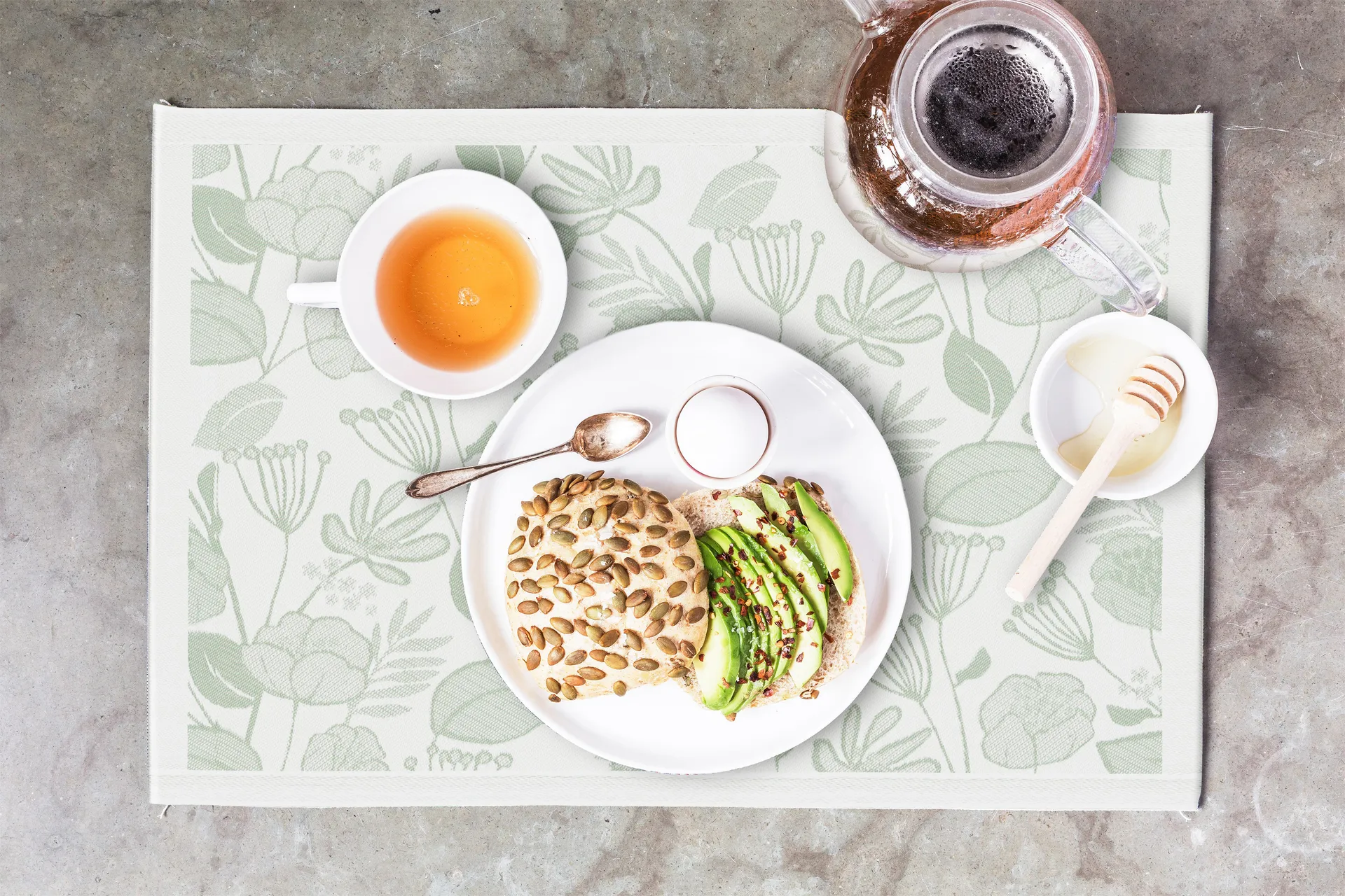 Podkładka stołowa Zieleń 35x48 cm, Zielono-biała Ekelund Linneväveri