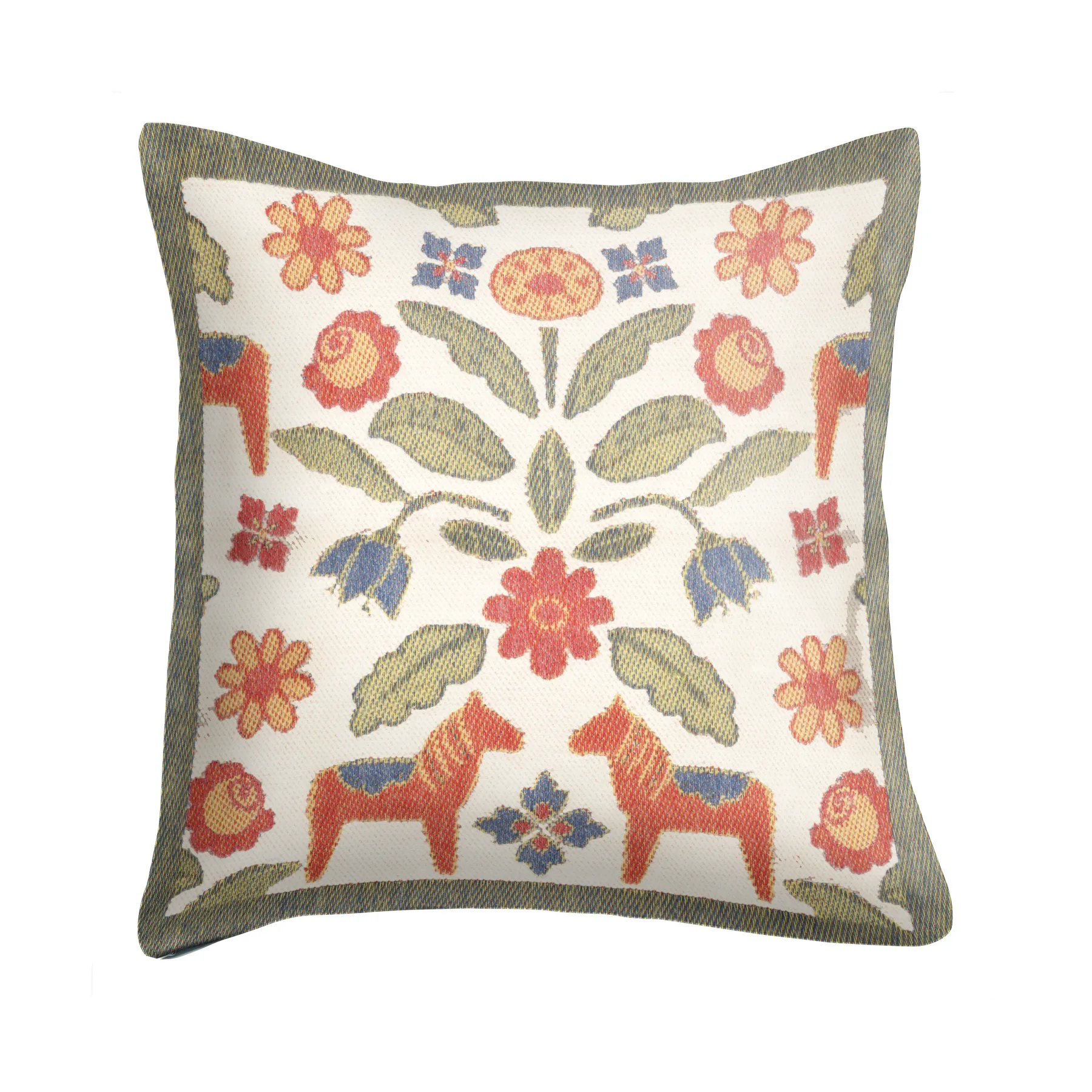 Poszewka na poduszkę Kwiat Kurbits 40x40 cm, Multi Ekelund Linneväveri