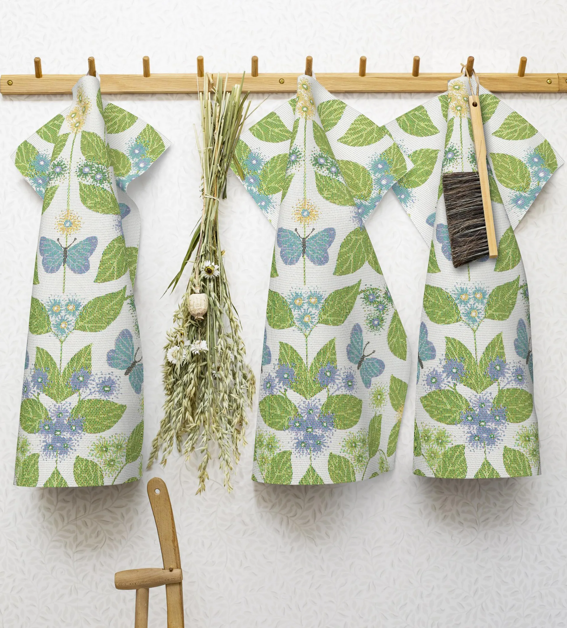 Ręcznik kuchenny Fjärilsdröm 35x50 cm, Zielony Ekelund Linneväveri