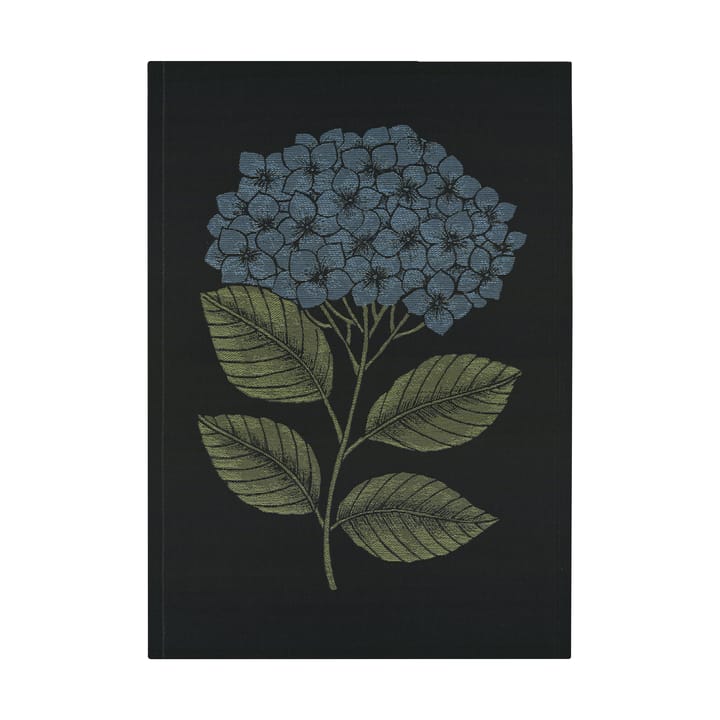 Ręcznik kuchenny Hydrangea 48x70 cm - Czarno-niebieski - Ekelund Linneväveri