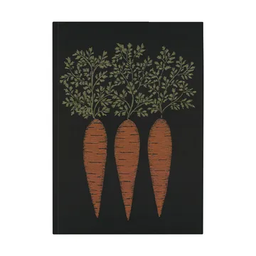 Ręcznik kuchenny Marchew 48x70 cm - Czarno-pomarańczowy - Ekelund Linneväveri