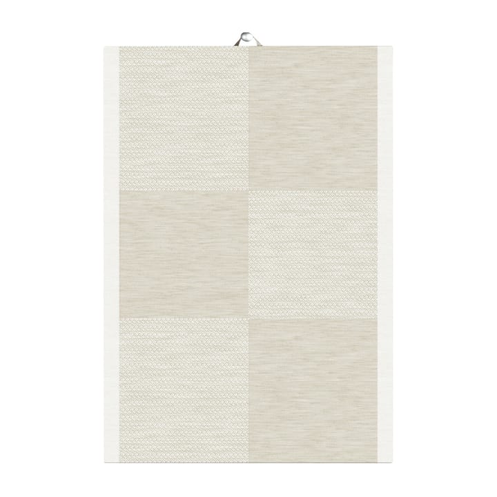 Ręcznik kuchenny niebielony w kwadraty - 35x50 cm - Ekelund Linneväveri
