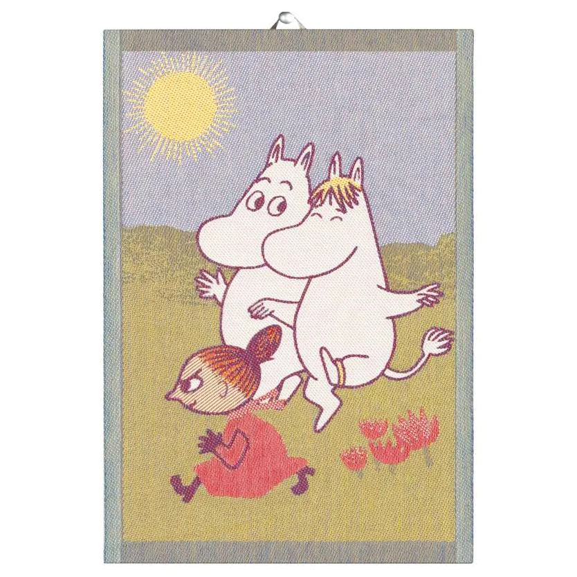 Ręcznik kuchenny Running Moomin 35x50 cm, Zielony Ekelund Linneväveri