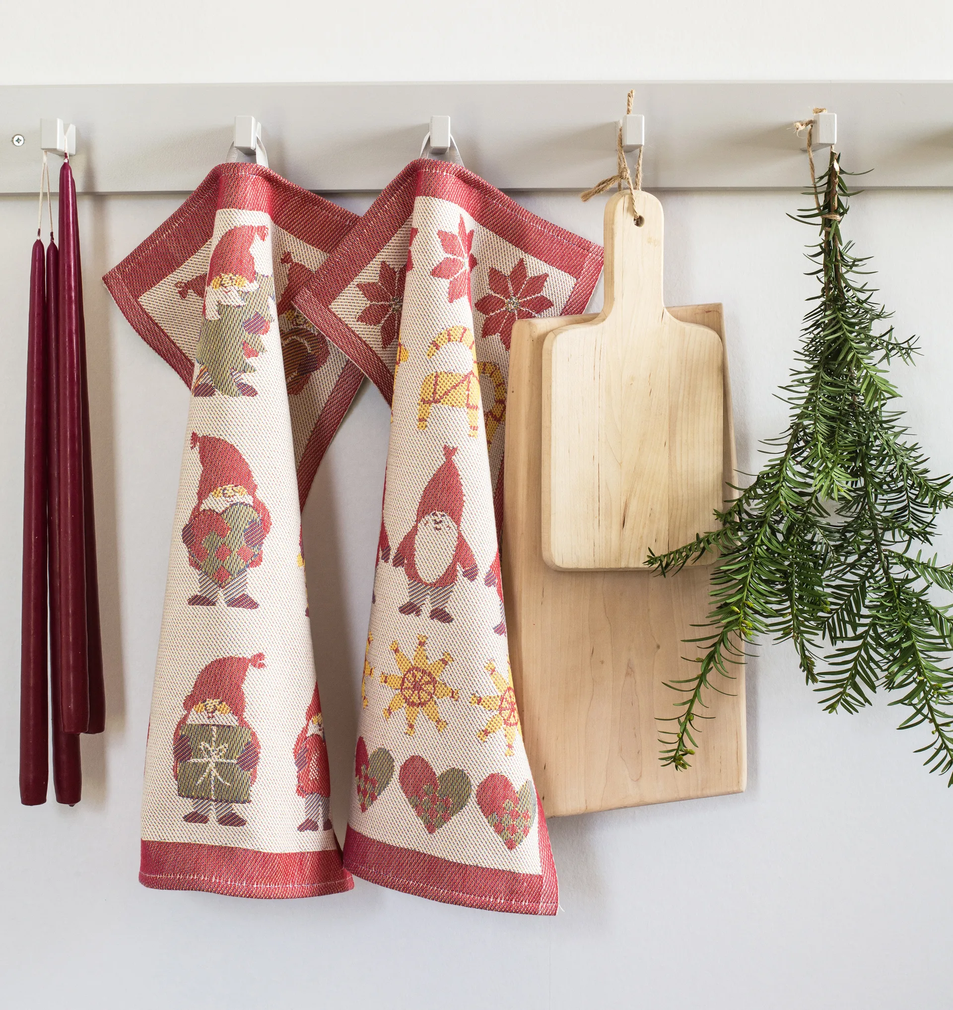 Ręcznik kuchenny Tomtemys 35x50 cm, Czerwony Ekelund Linneväveri