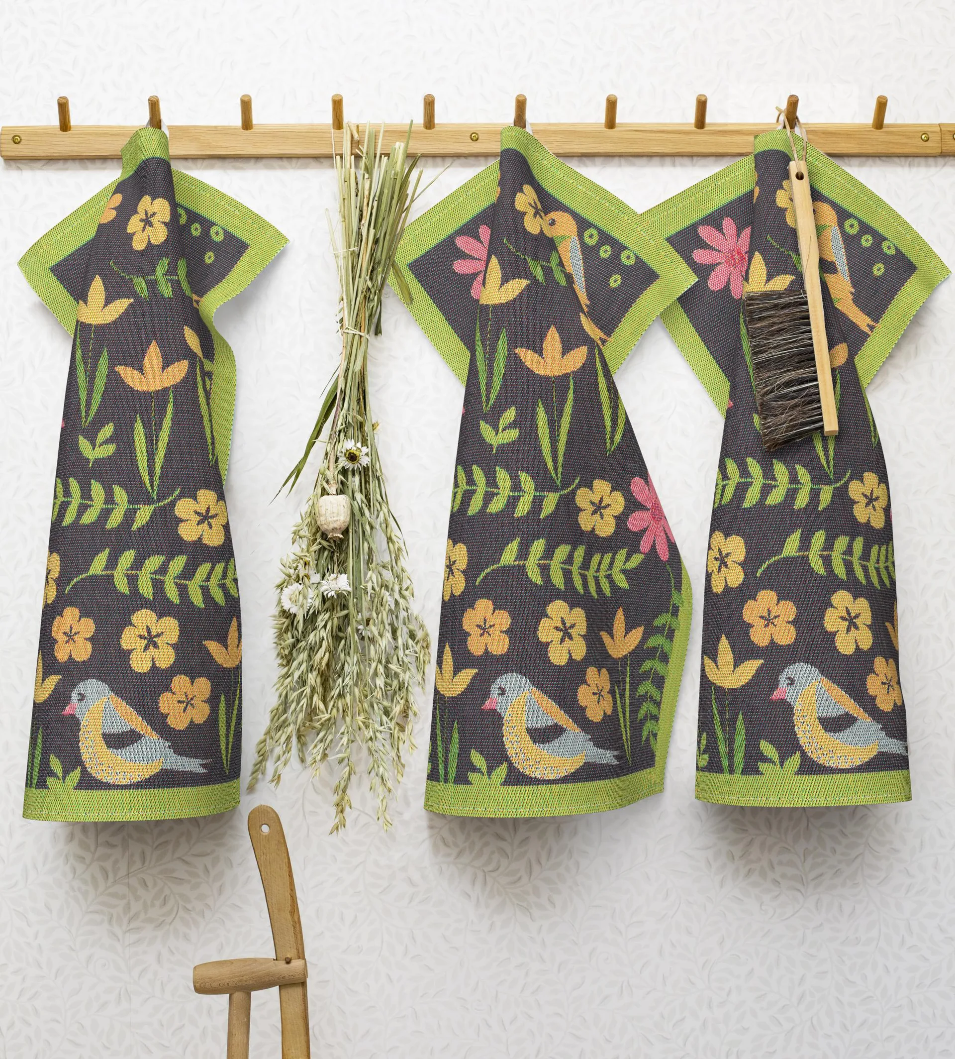 Ręcznik kuchenny z motywem wiosennych ptaków , 35x50 cm Ekelund Linneväveri