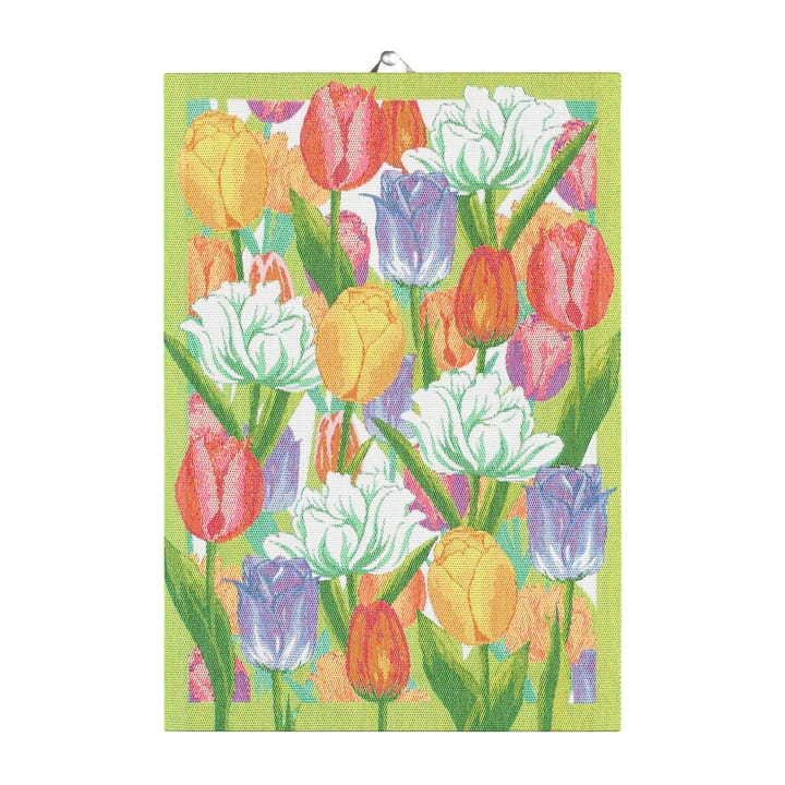 Ręcznik kuchenny z motywem wiosennych tulipanów - 35x50 cm - Ekelund Linneväveri