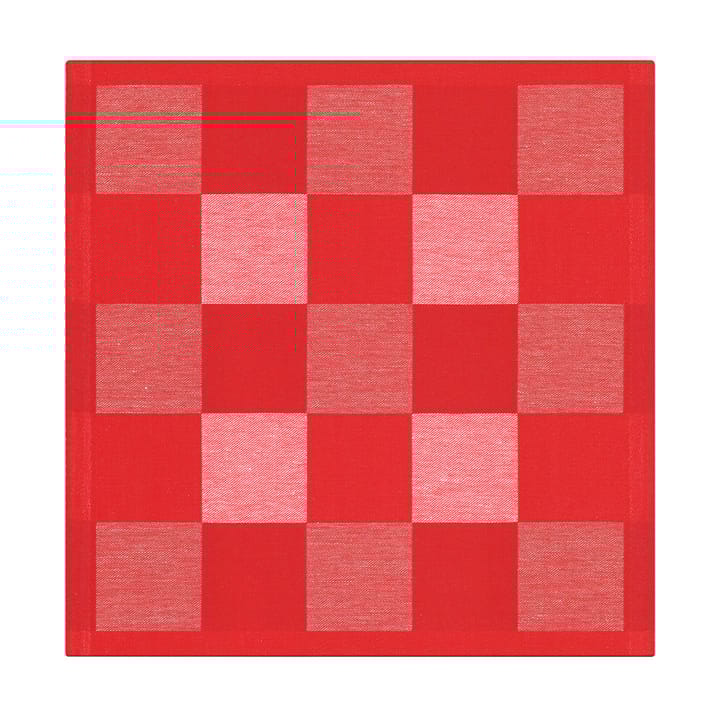 Schack serwetka czerwony - 35x35 cm - Ekelund Linneväveri