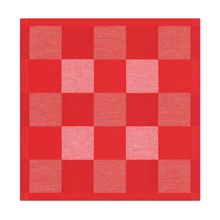 Schack serwetka czerwony - 35x35 cm - Ekelund Linneväveri