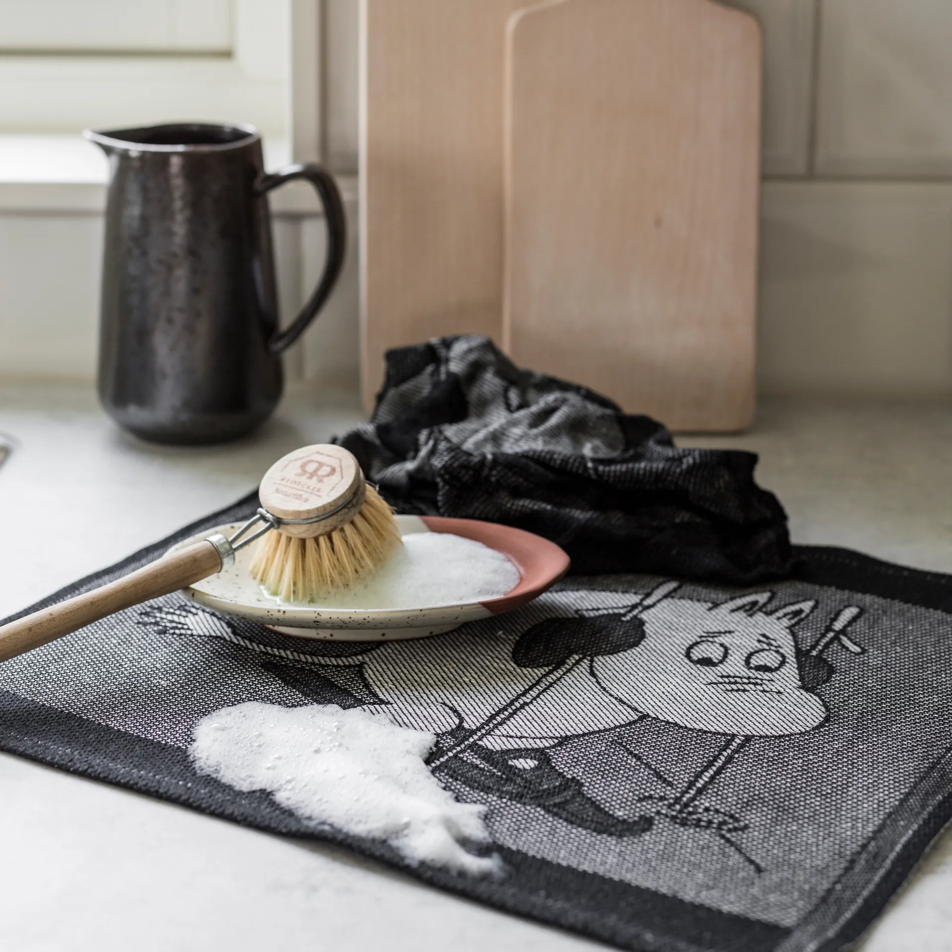 Ścierka do naczyń Skiing 28x35 cm, Czarny Ekelund Linneväveri