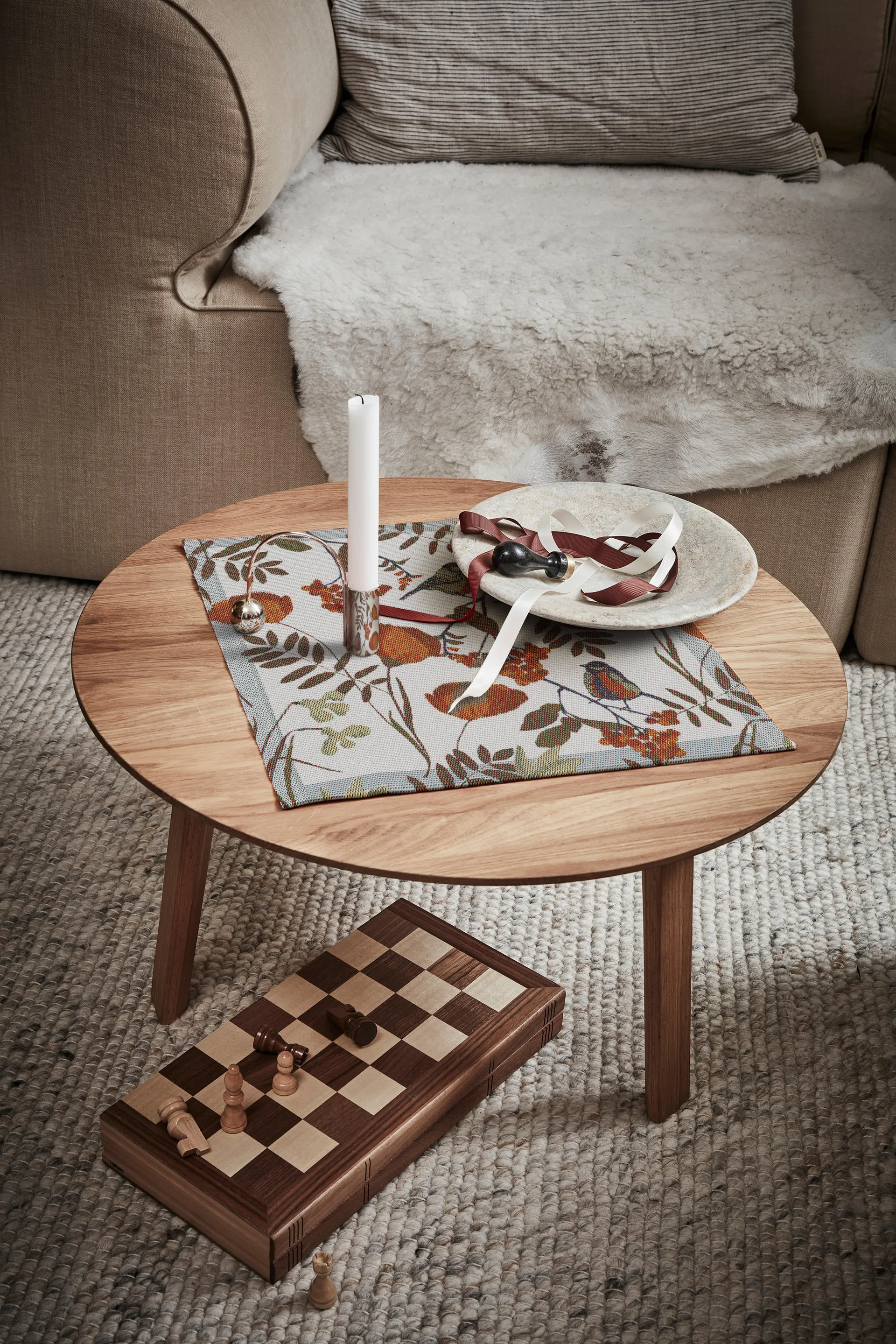 Serwetka Ptaki 35x35 cm, Brązowo-pomarańczowa Ekelund Linneväveri