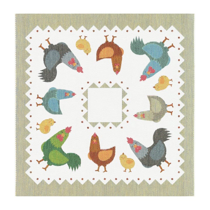 Serwetka z rodziną kur 35x35 cm - Multi - Ekelund