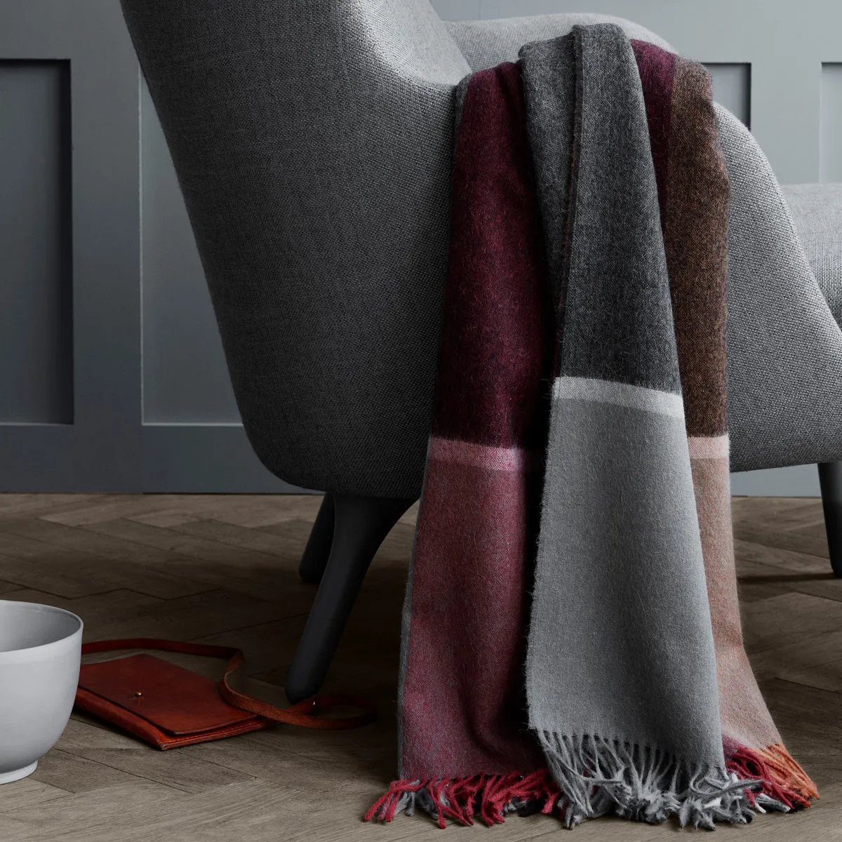 Pled Manhattan, terakota-czerwona magma Elvang Denmark