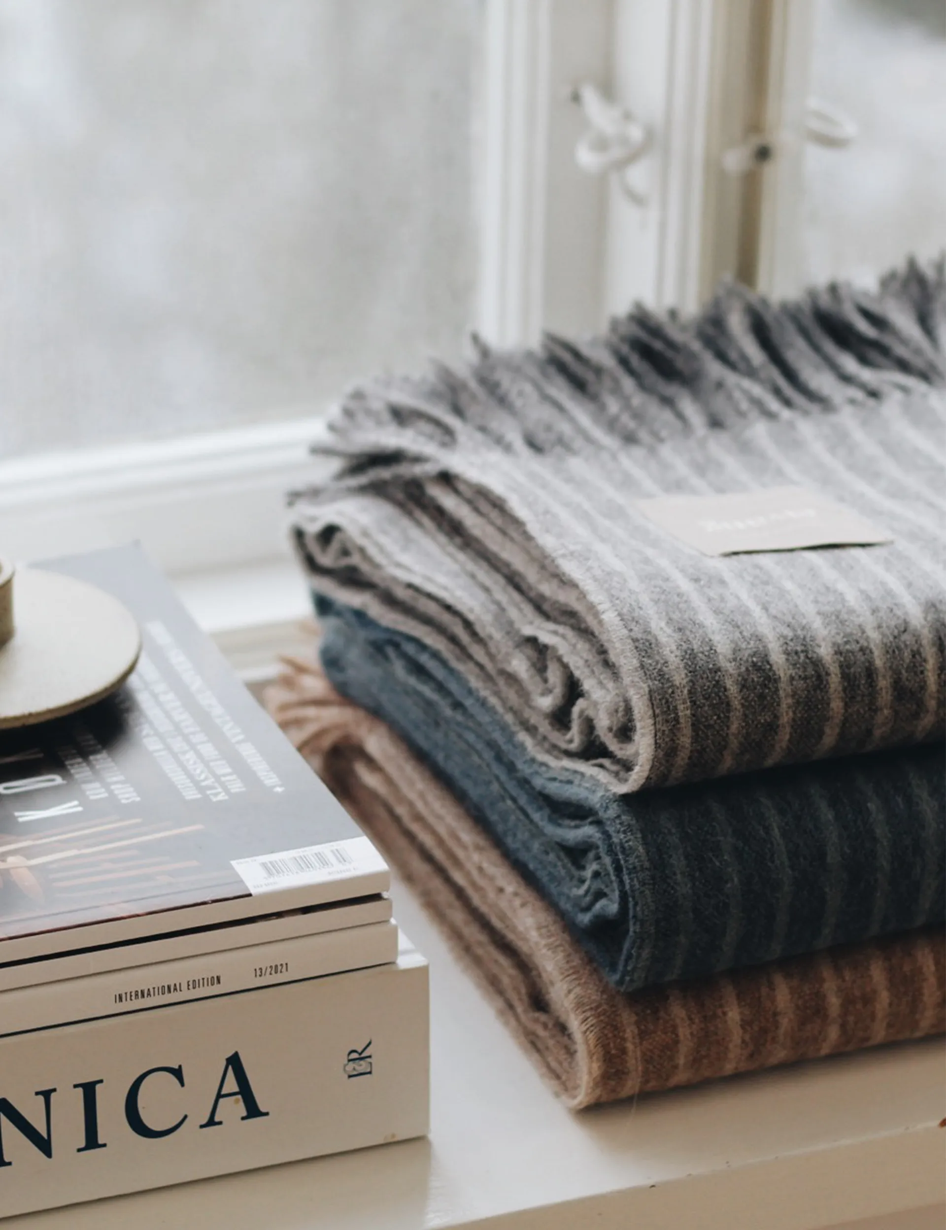 Pled Stripes 130x200 cm, Mirage blue Elvang Denmark