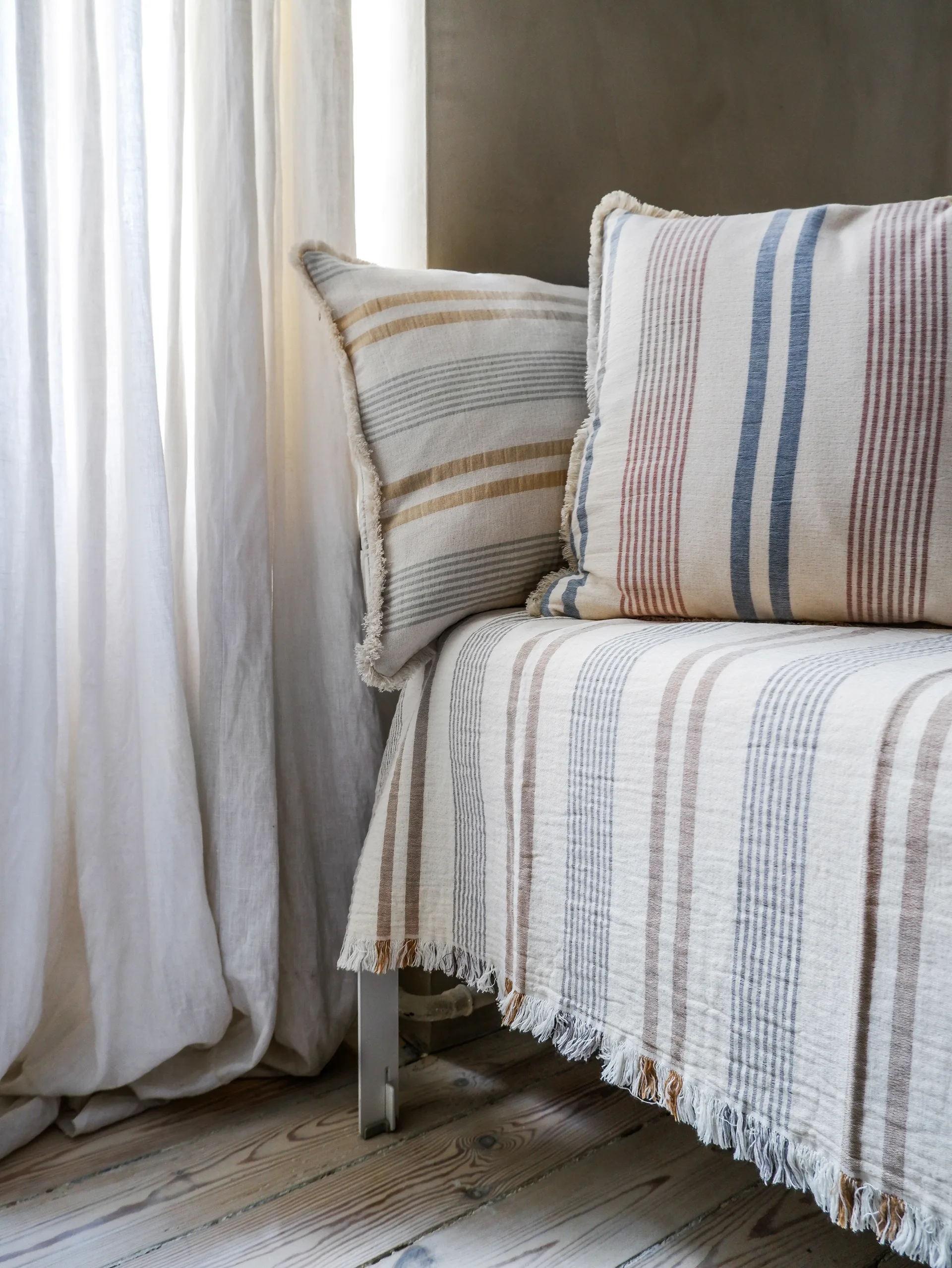 Poszewka na poduszkę Iris 50x50 cm, Blue-Rusty red Elvang Denmark