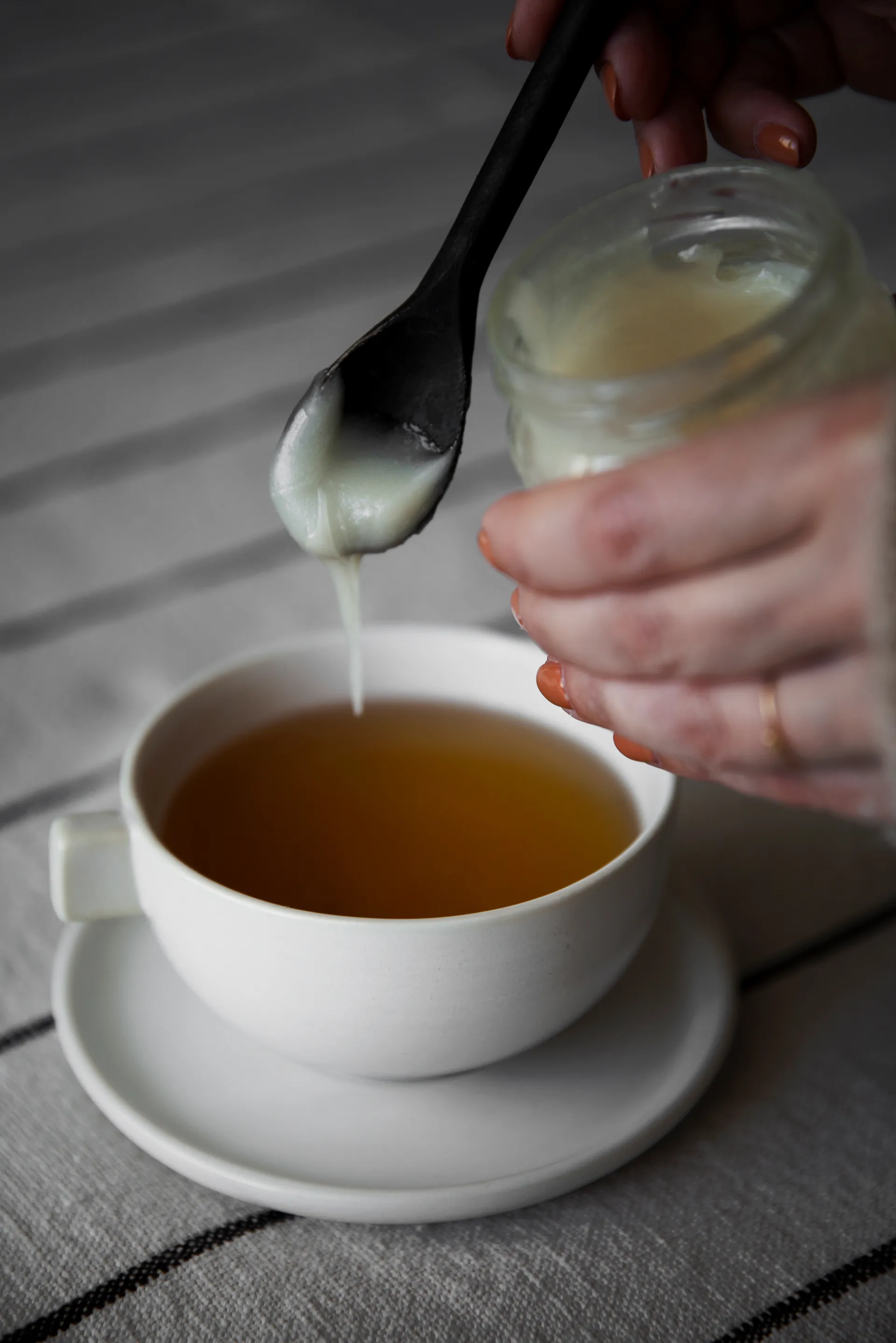 Ernst filiżanka do herbaty ze spodkiem 7,5 cm, Biały piasek ERNST