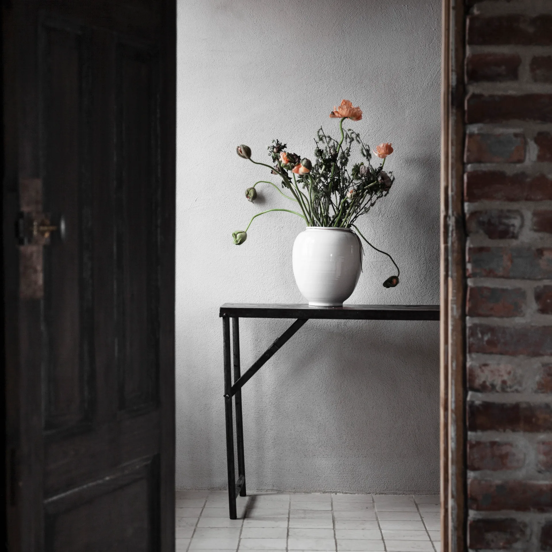 Ernst wazon biały szkliwiony, 22 cm ERNST