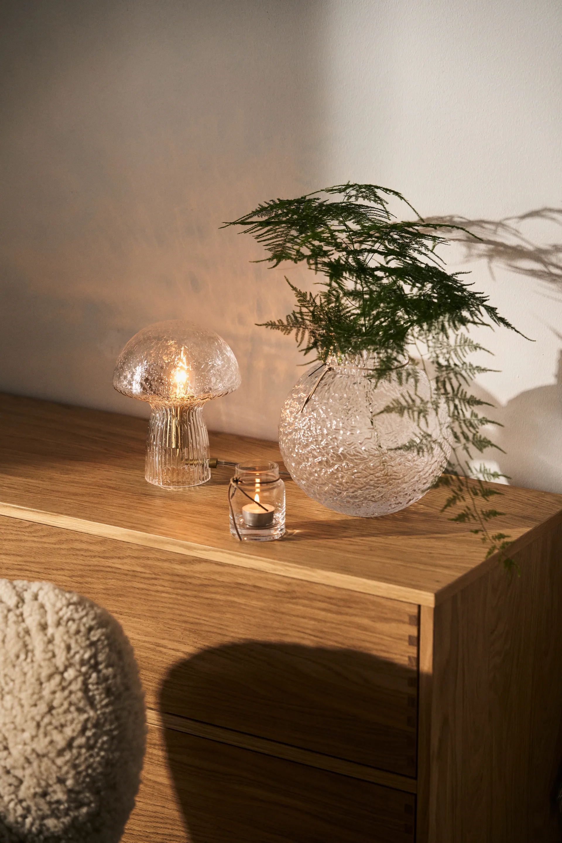 Ernst wazon szklany strukturalny przezroczysty, Ø21 cm ERNST