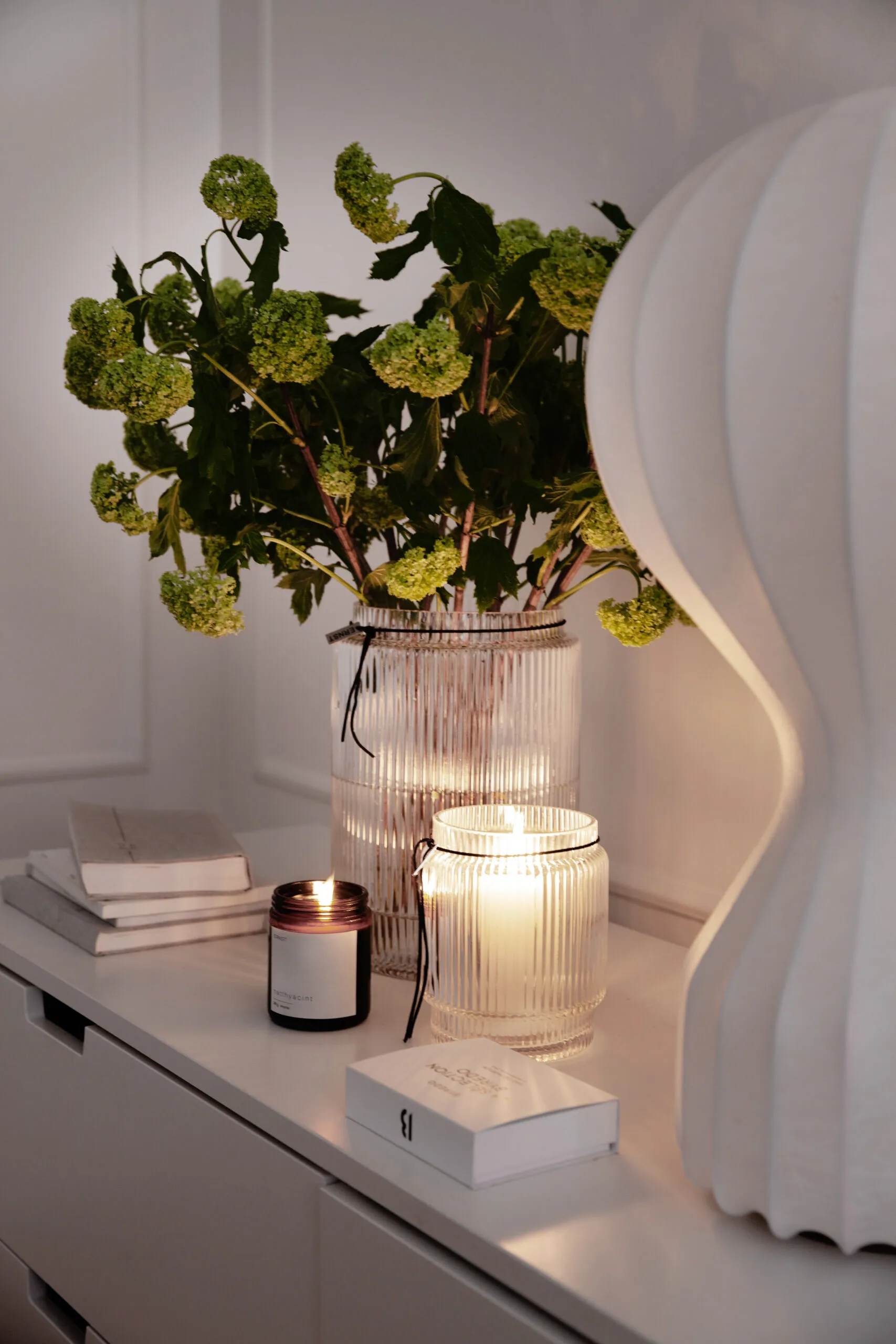 Ernst wazon szklany żebrowany przezroczysty, Ø8 cm ERNST