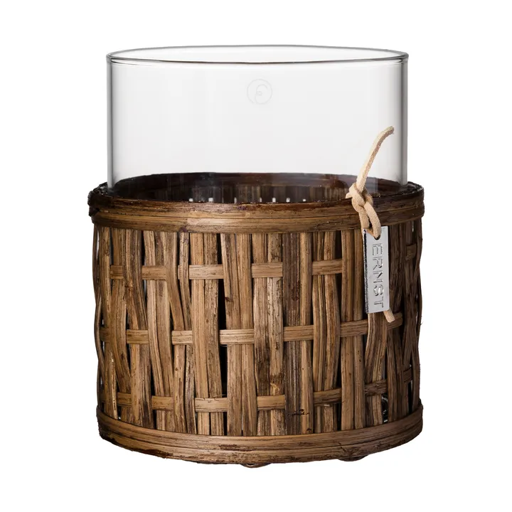 Ernst wazon/świecznik z koszyczkiem - Ciemny brąz, Ø10x12 cm - ERNST