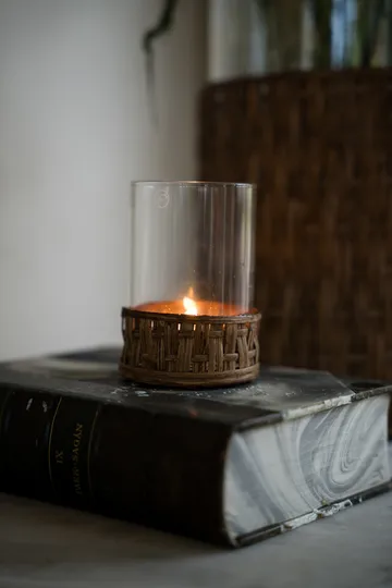 Ernst wazon/świecznik z koszyczkiem - Ciemny brąz, Ø7x8,5 cm - ERNST