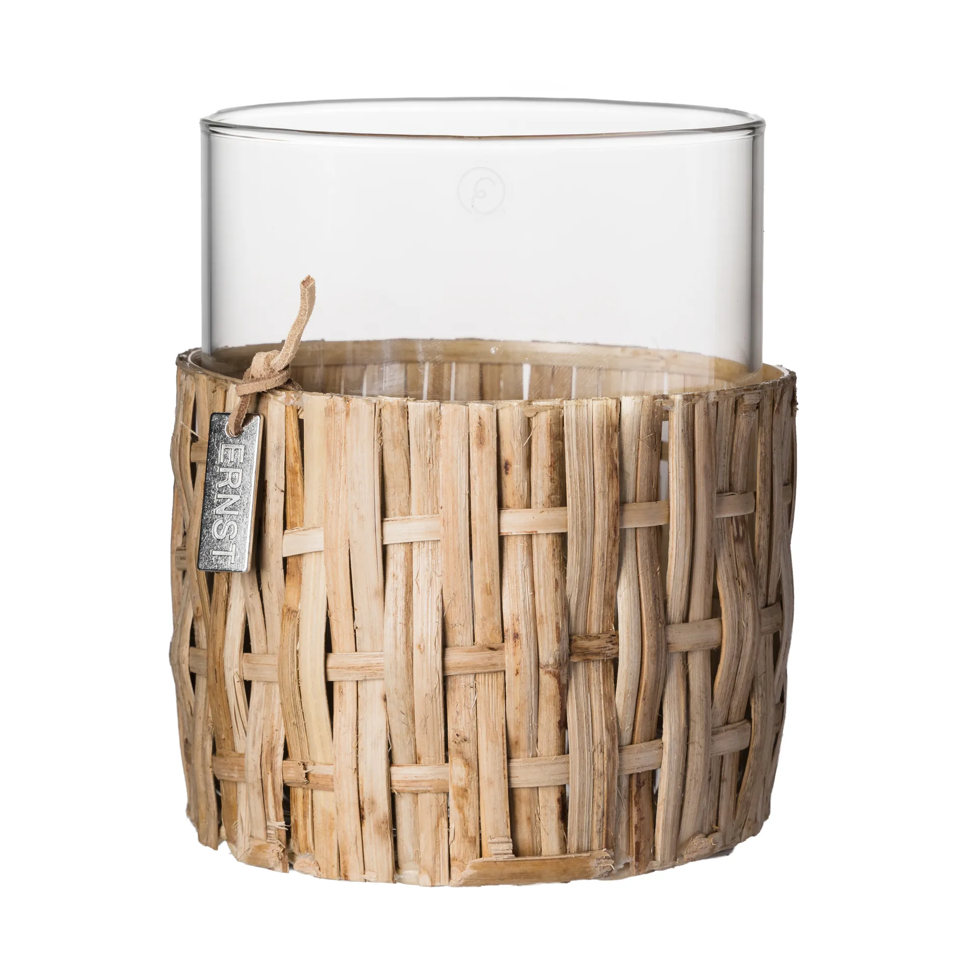 Ernst wazon/świecznik z koszyczkiem, Natural Ø10x12 cm ERNST