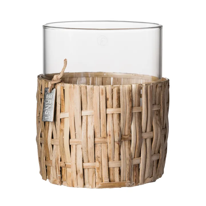 Ernst wazon/świecznik z koszyczkiem - Natural Ø10x12 cm - ERNST